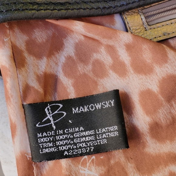 B Makowsky Handbag Snakeskin Embossed Animal Print Leather Shoulder Bag Black - Picture 2 of 14